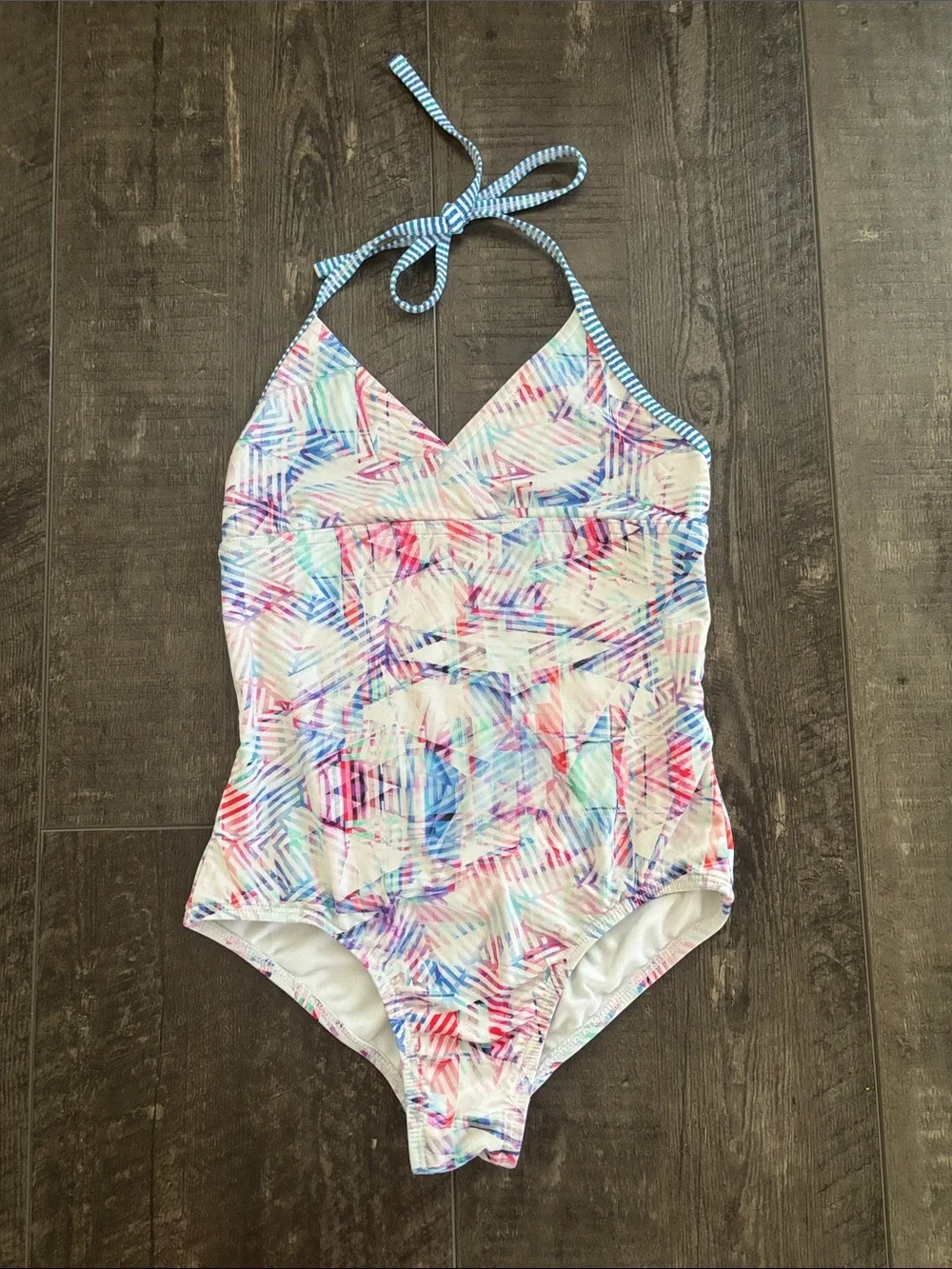 Athleta Girls' Multicolor Pastel One-Piece Swimsuit size M ( 8-10 )